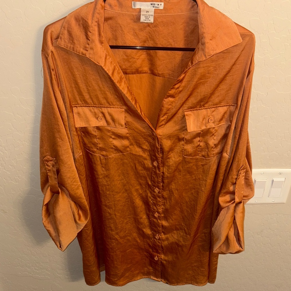 WD.NY Women's Rust Button-Down Shirt